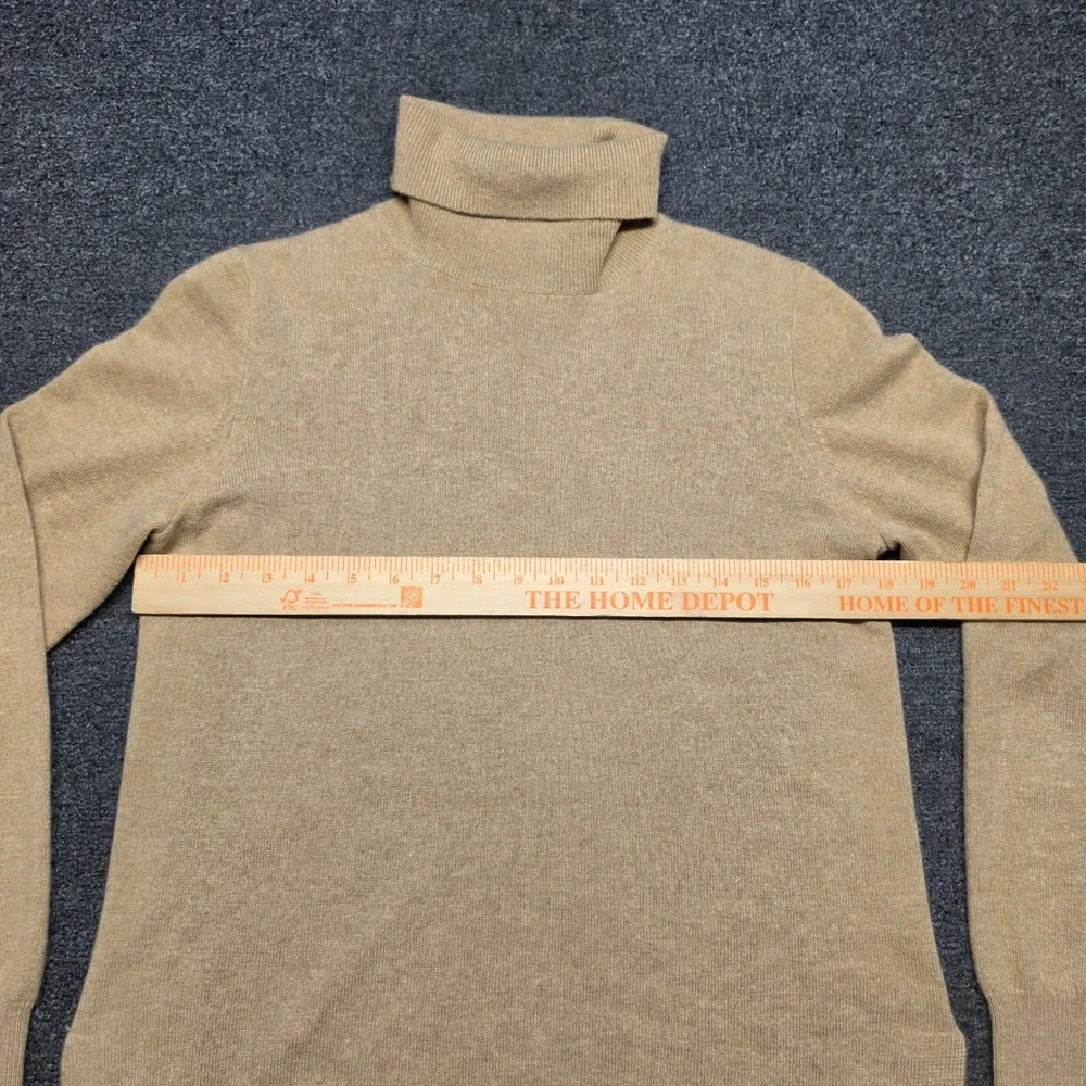 J.Crew Turtleneck Sweater Camel Womens Medium 100% Cashmere Long Sleeve Knit Top
